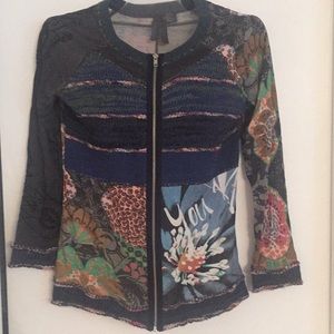 Desigual XL cardi zip. Knit Cotton 69 limited ed